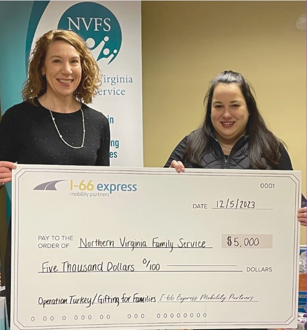 I-66 EMP Donates $5,000 To Northern Virginia Family Service to Support Holiday Giving